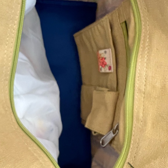 Colorful Embroidered Tote Bag Kate McRostie Garden Tote Pool Beach Shopping - Picture 4 of 11